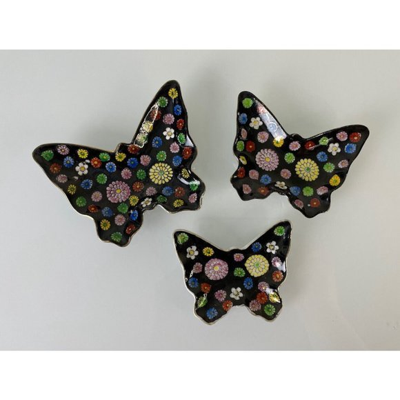 Vintage Fred Roberts San Francisco Nesting Butterfly Trinket Dishes Made Japan - Picture 6 of 12